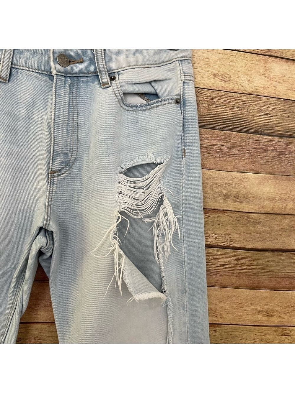 1. State Essentials Corsica Light Wash Distressed Designer Jeans Womens 27 - Picture 9 of 11